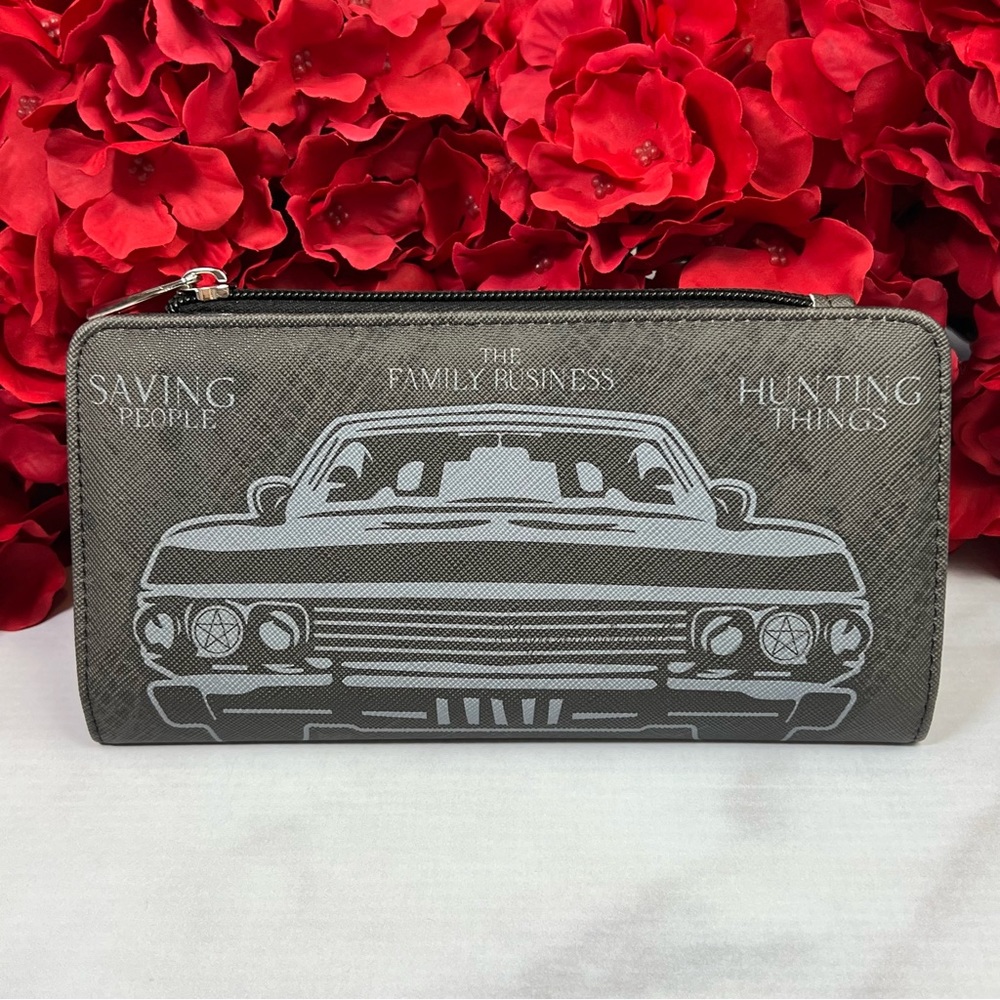Supernatural 1967 Chevy Impala Charcoal Gray Clutch Wallet